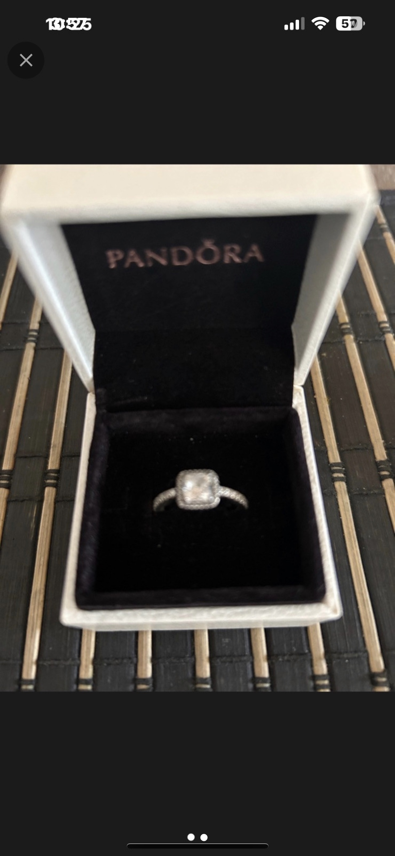 Pandora Square Sparkle Halo Ring - photo 2