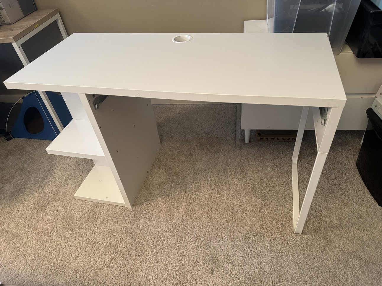 White Desk with Storage