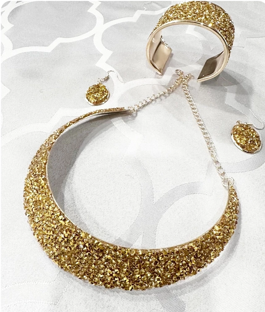 Gold Crystal Jewellery Set - photo 2