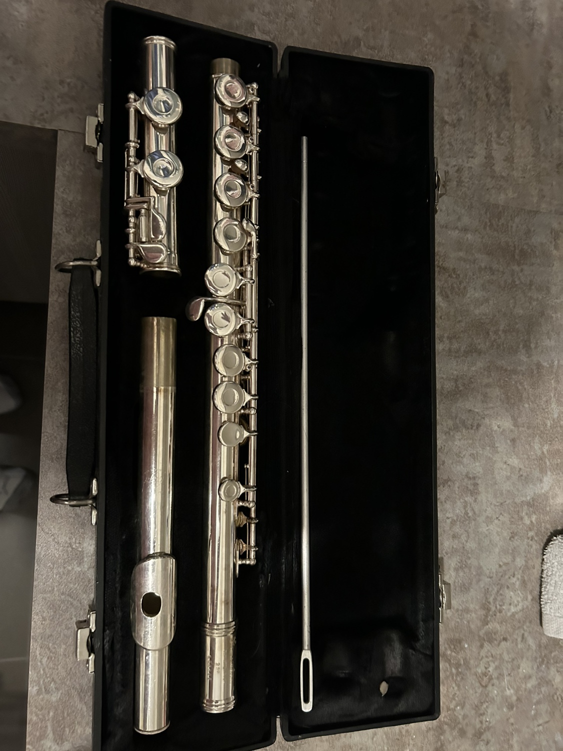 Silver Flute with Case