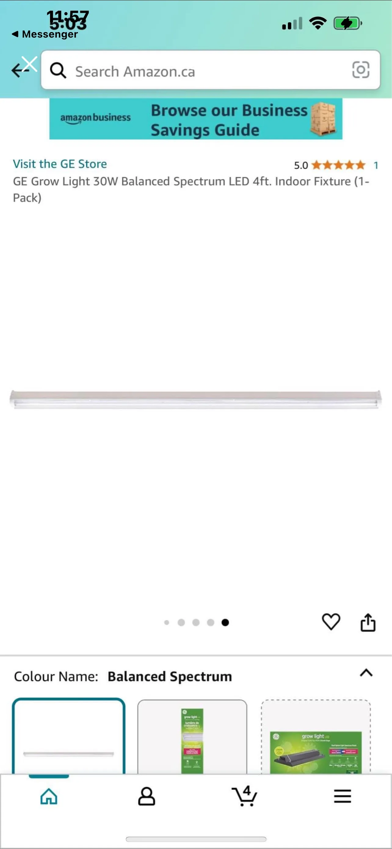 GE Grow Light 30W Balanced Spectrum LED 4ft, Indoor Fixture image indicator(3)