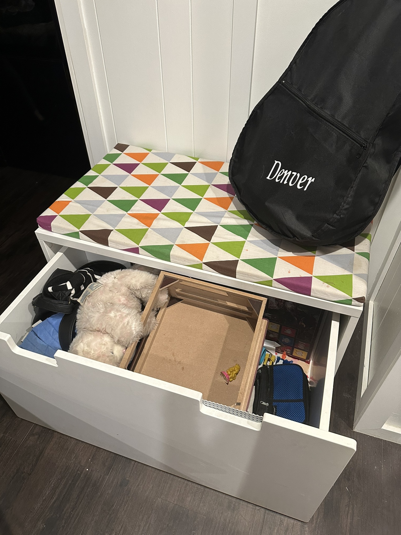 White Storage Bench with Cushion / Toy Box - photo 2