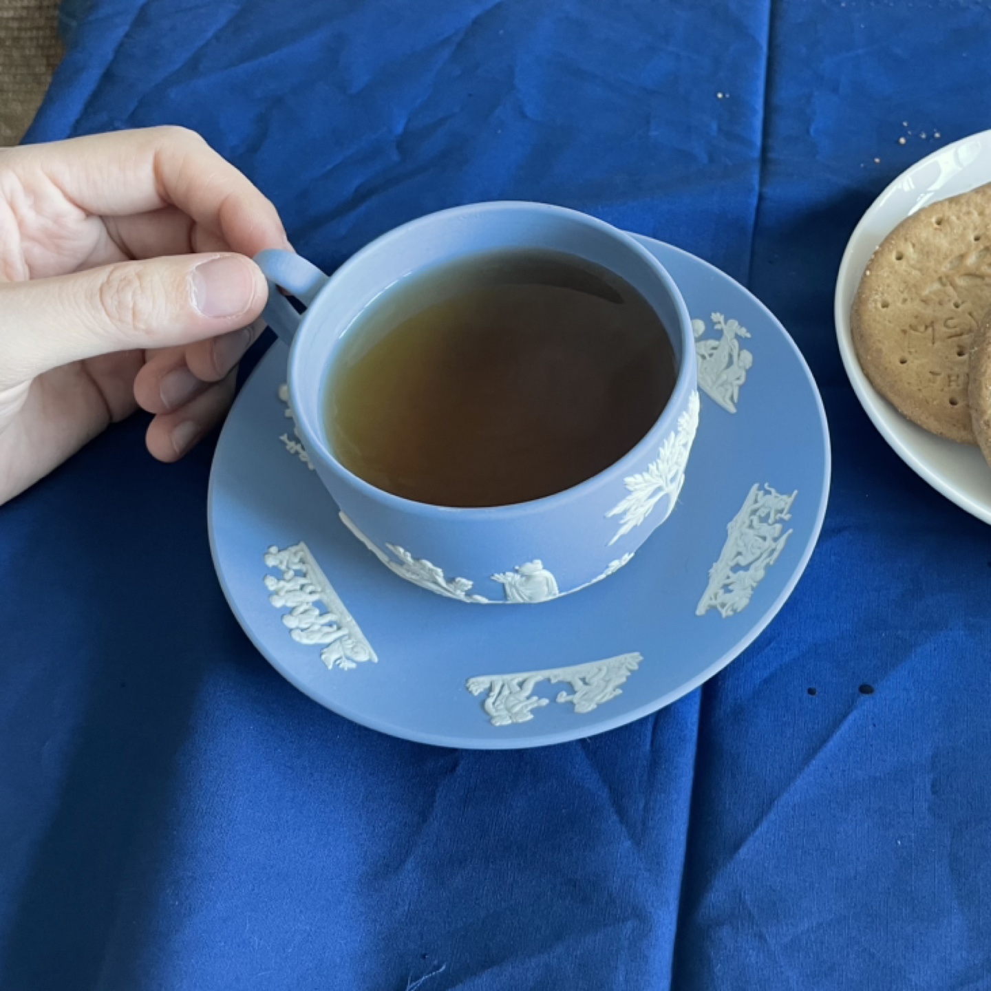 Wedgewood Jasperware Tea cup and saucer set in blue - photo 2