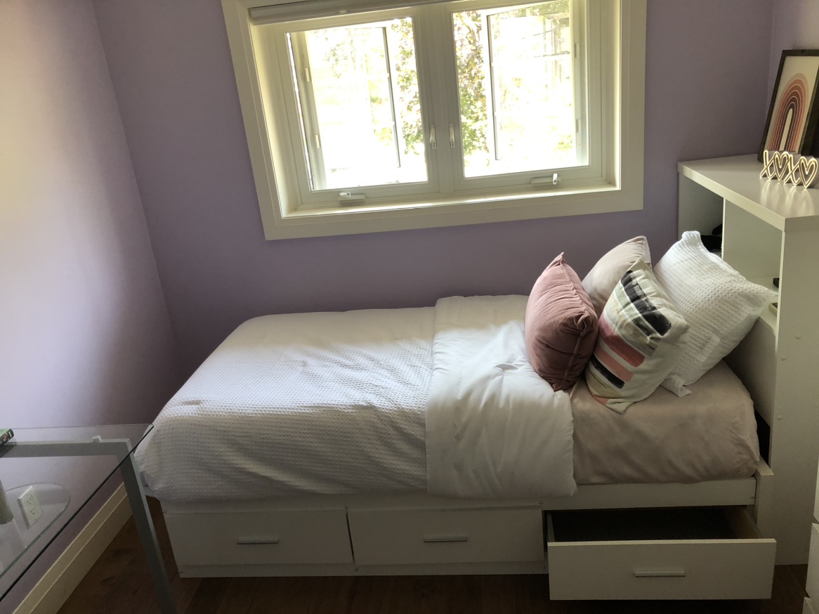 Twin Bed Frame with Drawers and Endy Mattress