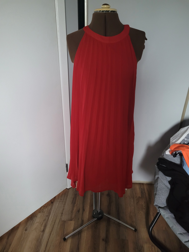 Red Pleated Dress