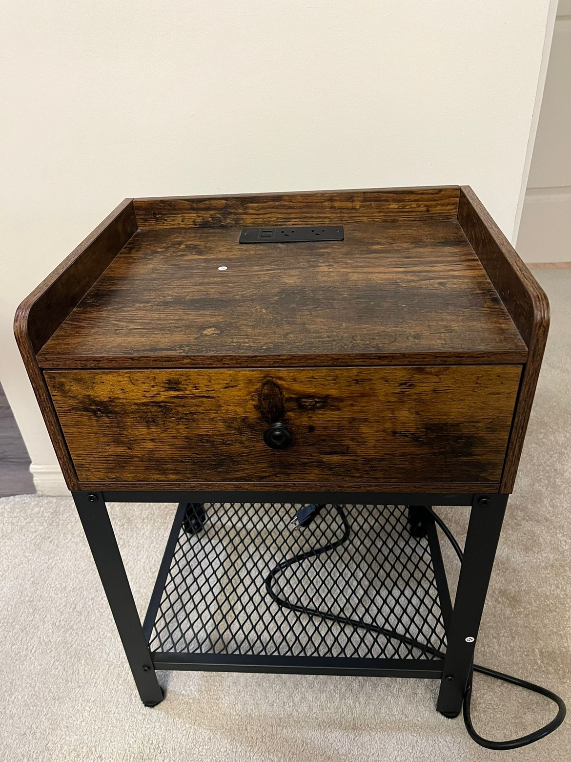 Nightstand with Charging Station and USB Ports