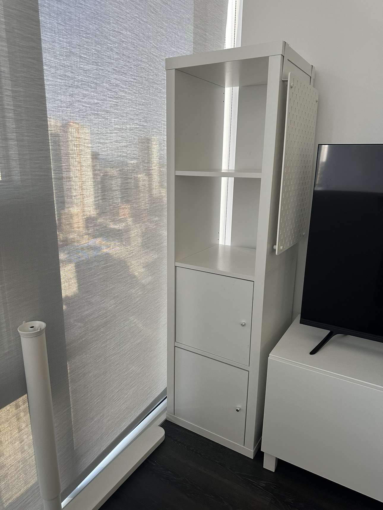 IKEA KALLAX Shelf Unit (with 2 inserts + pegboard)