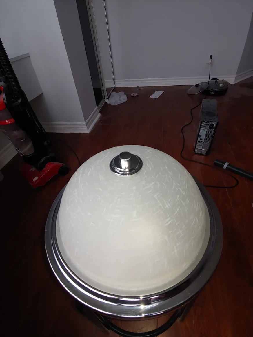 Chrome and Glass Ceiling Lamp thumbnail
