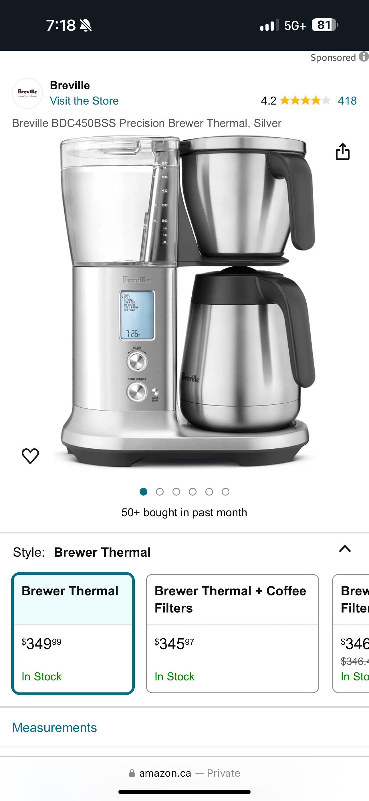 Breville Precision Brewer Thermal Coffee Maker - photo 2