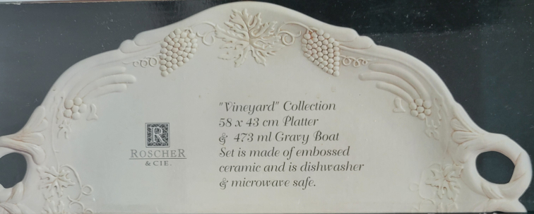 New Roscher "Vineyard" Collection Platter and Gravy Boat Set - photo 2