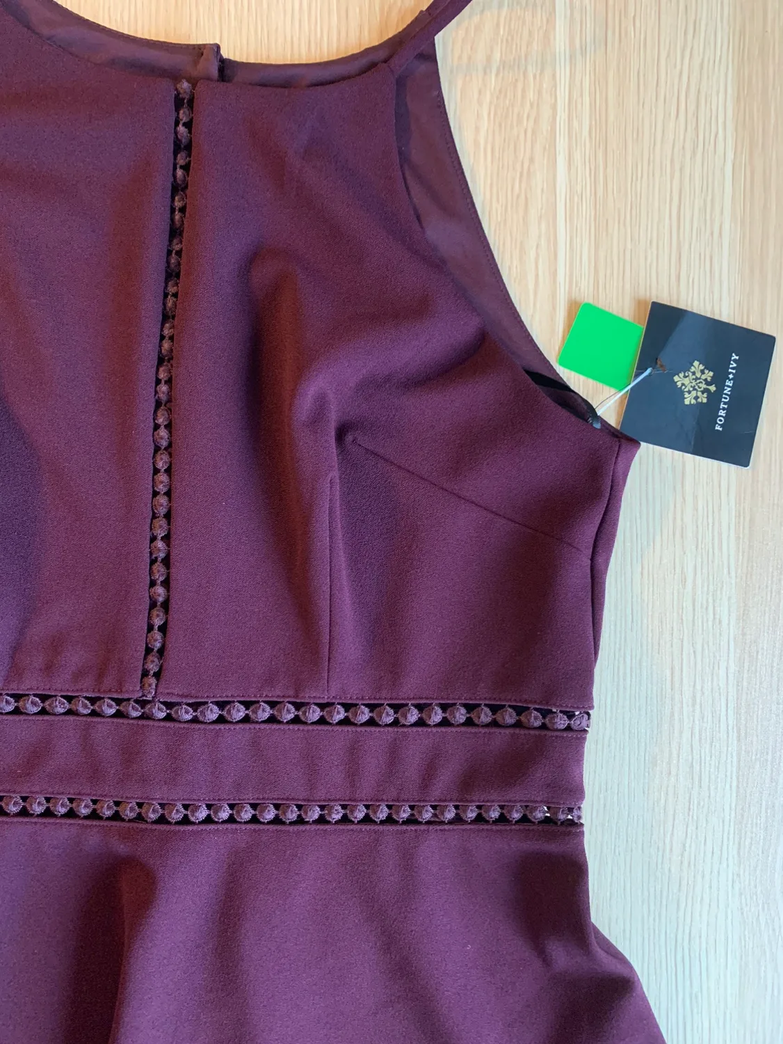 Plum Fit & Flair Dress w/ Cutout and Keyhole Detail image indicator(8)