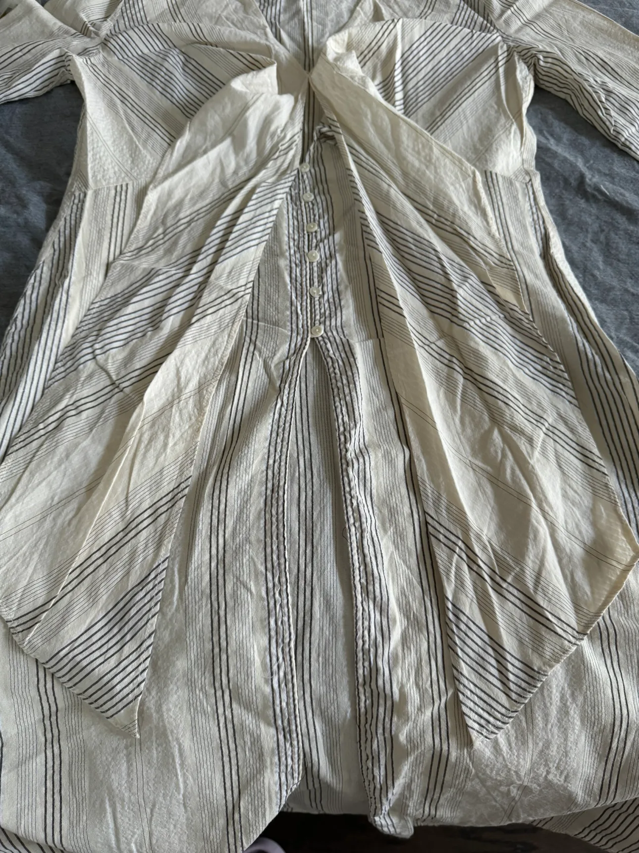 Zara Striped Tie Front Long Blouse image indicator(10)