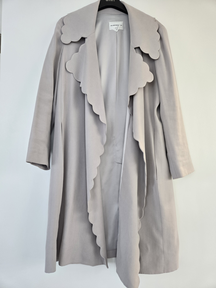 Club Monaco Scalloped Collar Light Grey Blazer