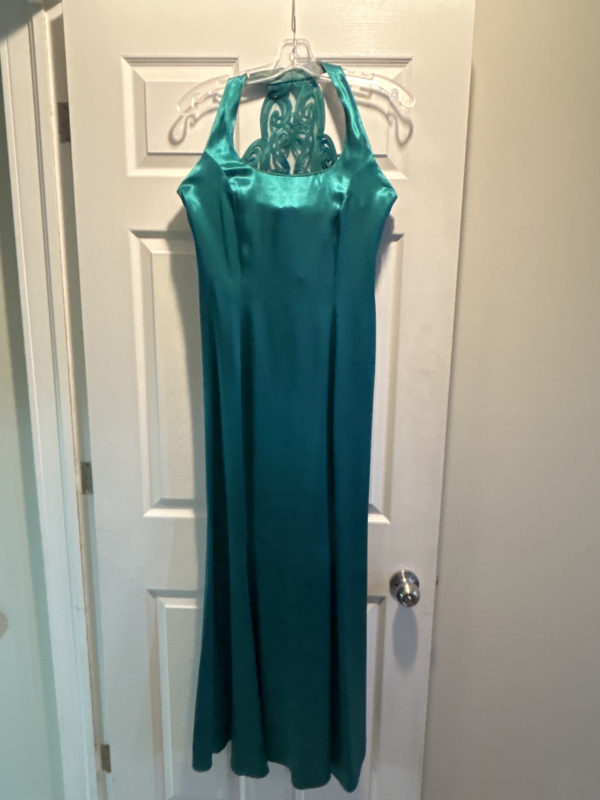 Teal Halter Evening Gown