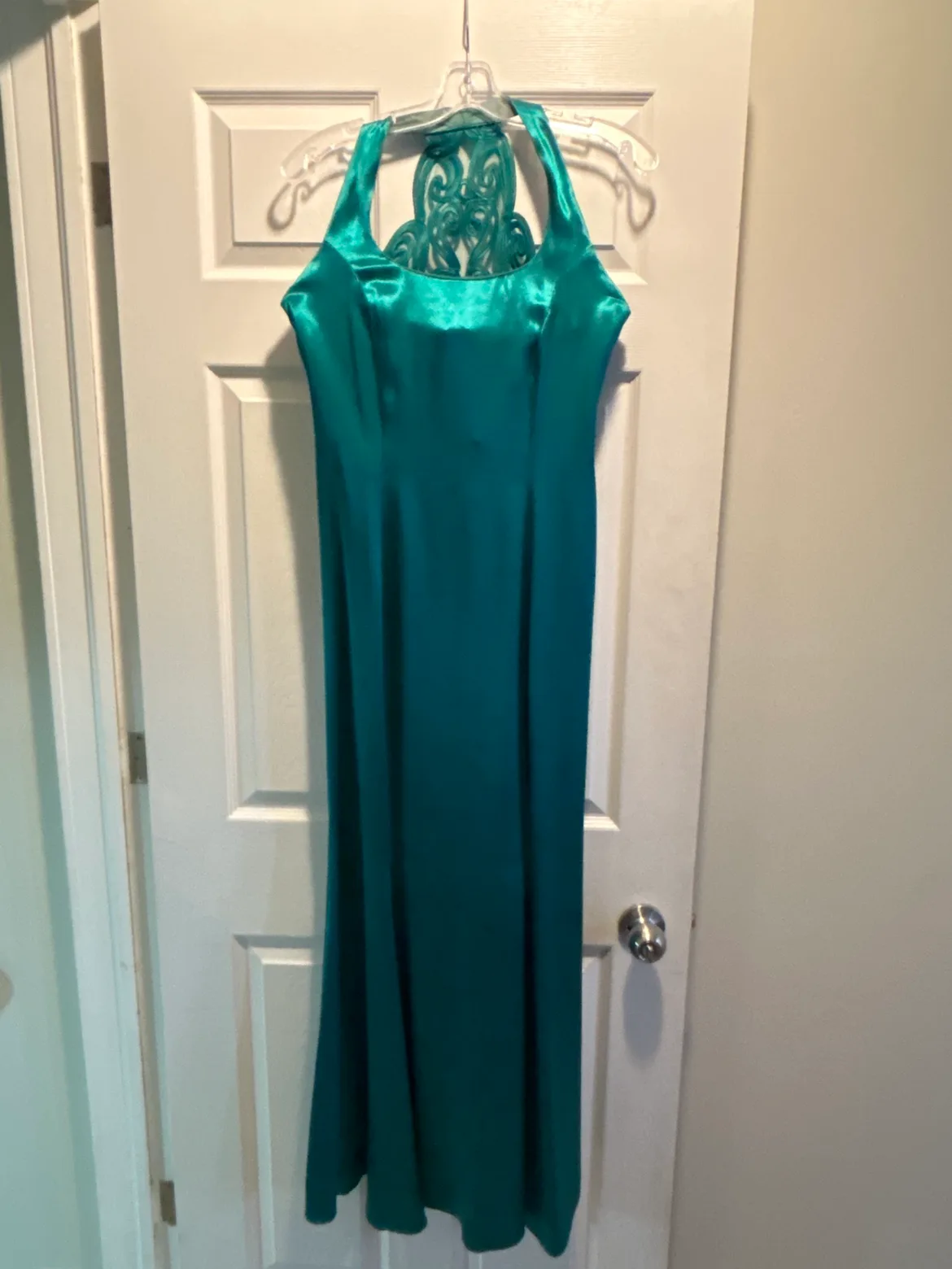 Teal Halter Evening Gown thumbnail