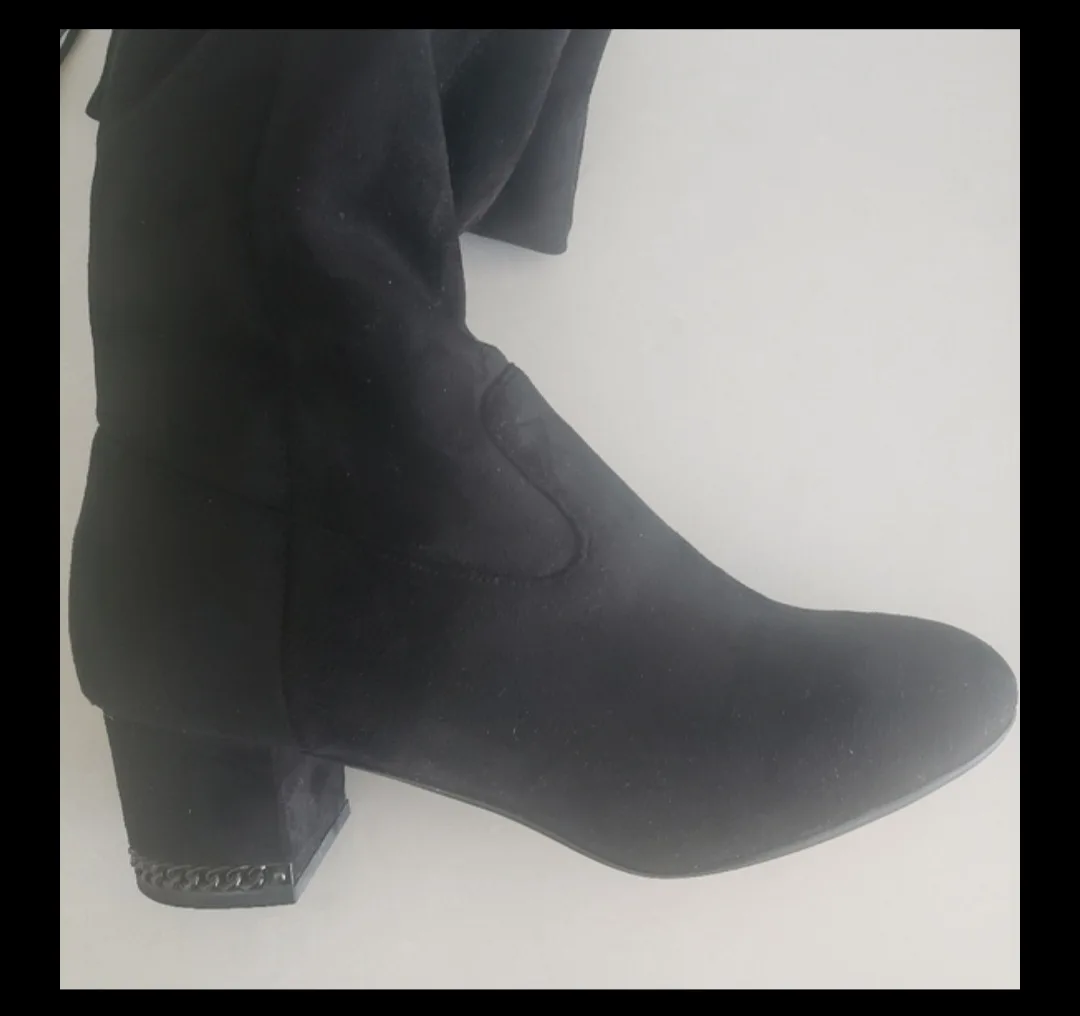 Michael Kors Faux Suede Black Over the Knee Boots image indicator(2)