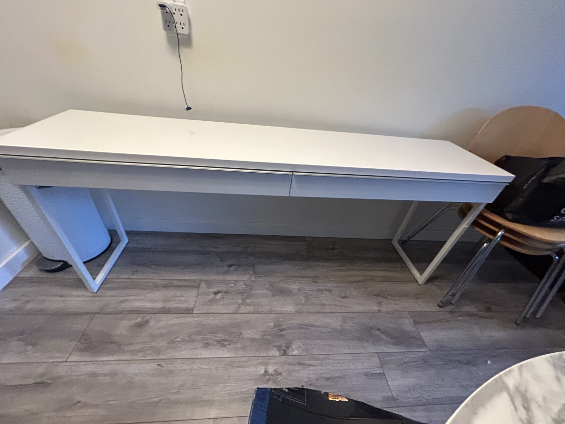White Desk with Two Drawers
