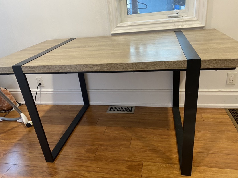 Dining Table with Black Metal Legs