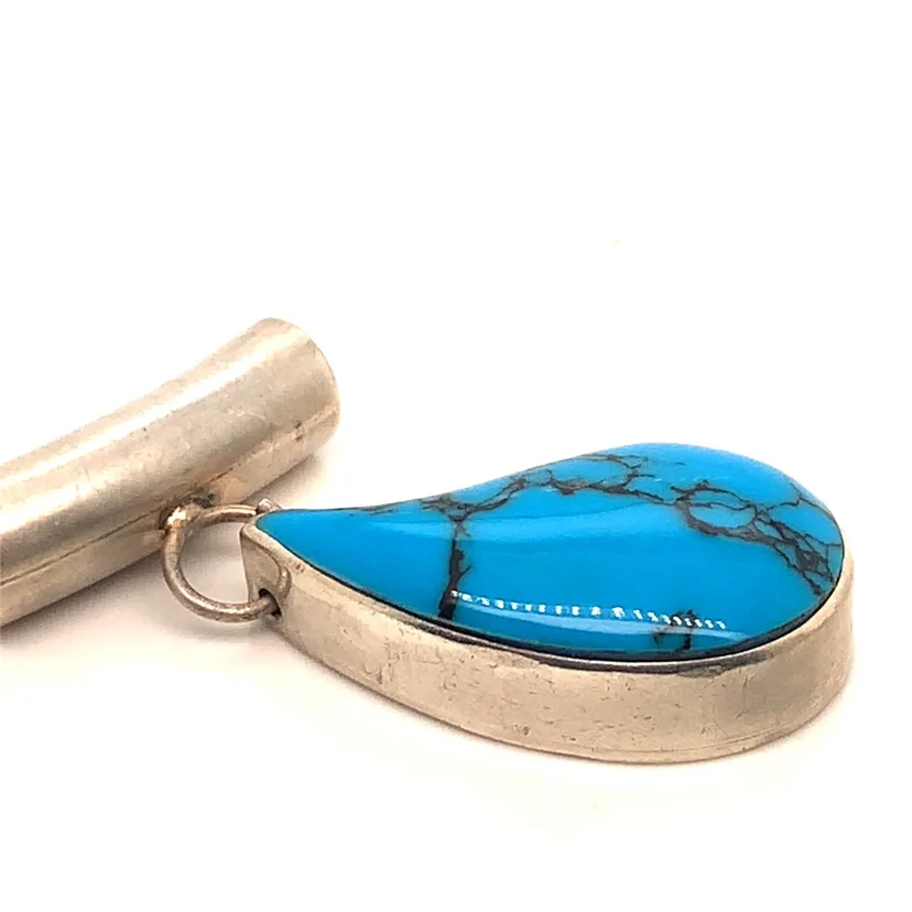 Sterling Silver Navajo Turquoise Pendant image indicator(6)