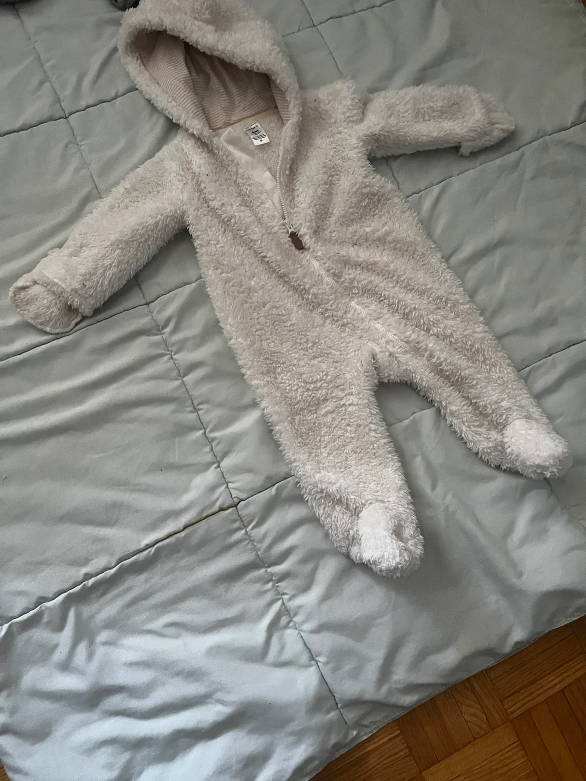 Baby Girl's White Fuzzy Onesie image indicator(3)