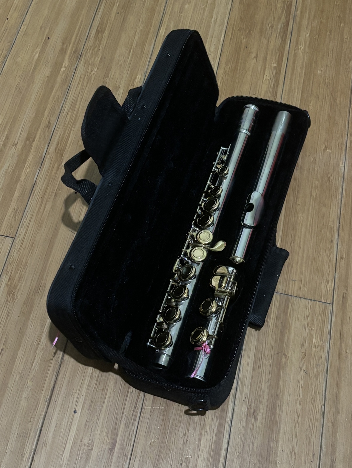 Silver and Gold Dual Tone Flute With Case