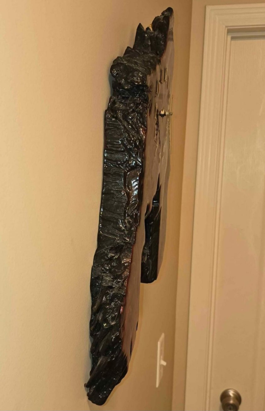 Wood Live Edge Burl Clock - Like New - photo 2