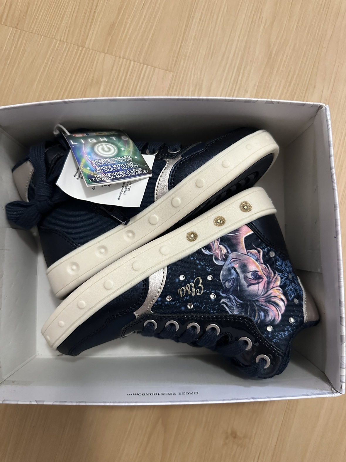 Geox Girls Light Up High Top Sneakers