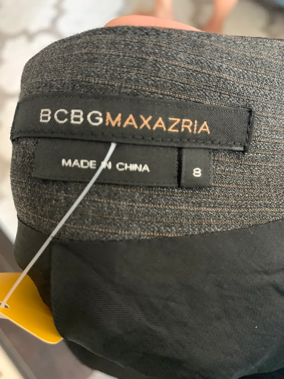 BCBG MAXAZRIA Grey Pencil Skirt with Black Trim image indicator(4)