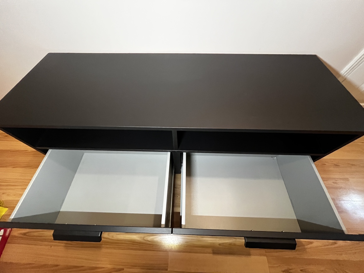 Black TV console with drawers - photo 3