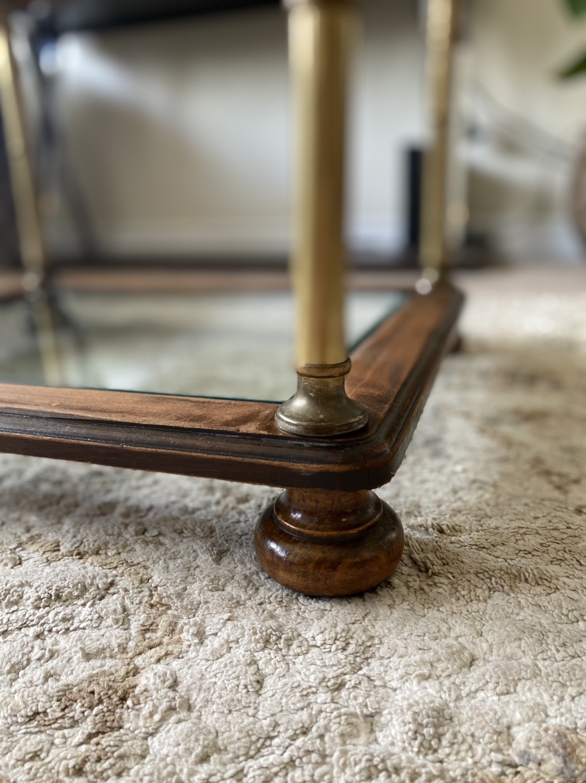 Beautiful combination of brass, wood,glass Table - photo 3