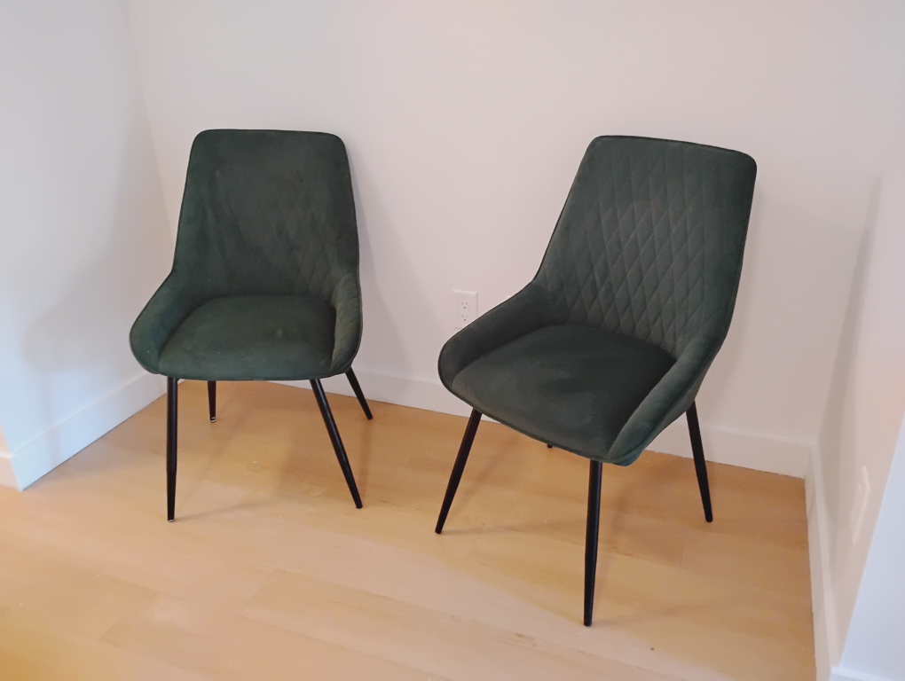 Green Velvet Dining Chairs (Set of 2)