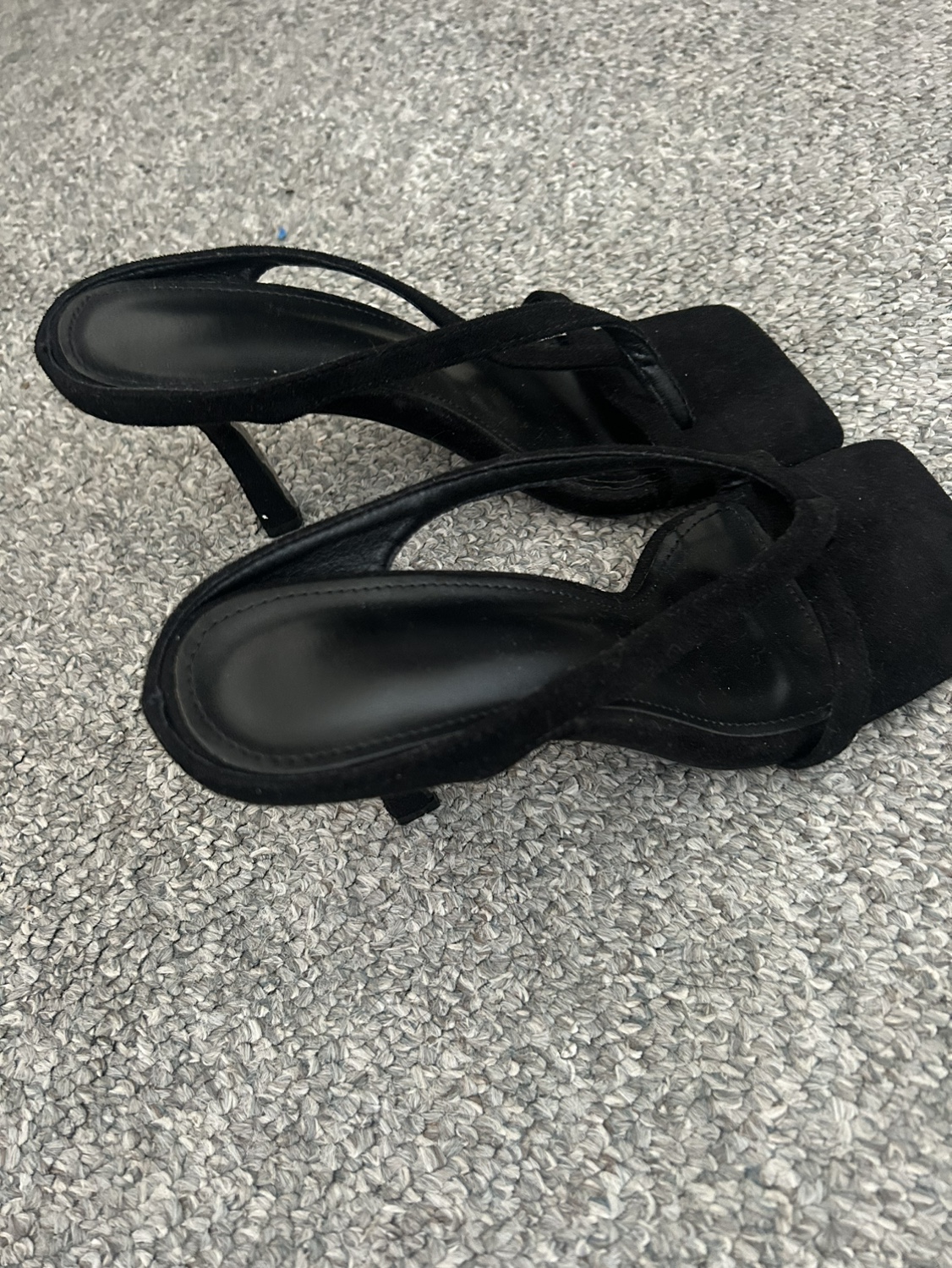Black open toe heel size 9