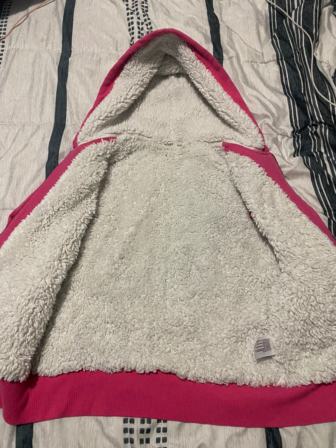 Old Navy Pink Fleece Zip-Up Hoodie image indicator(2)