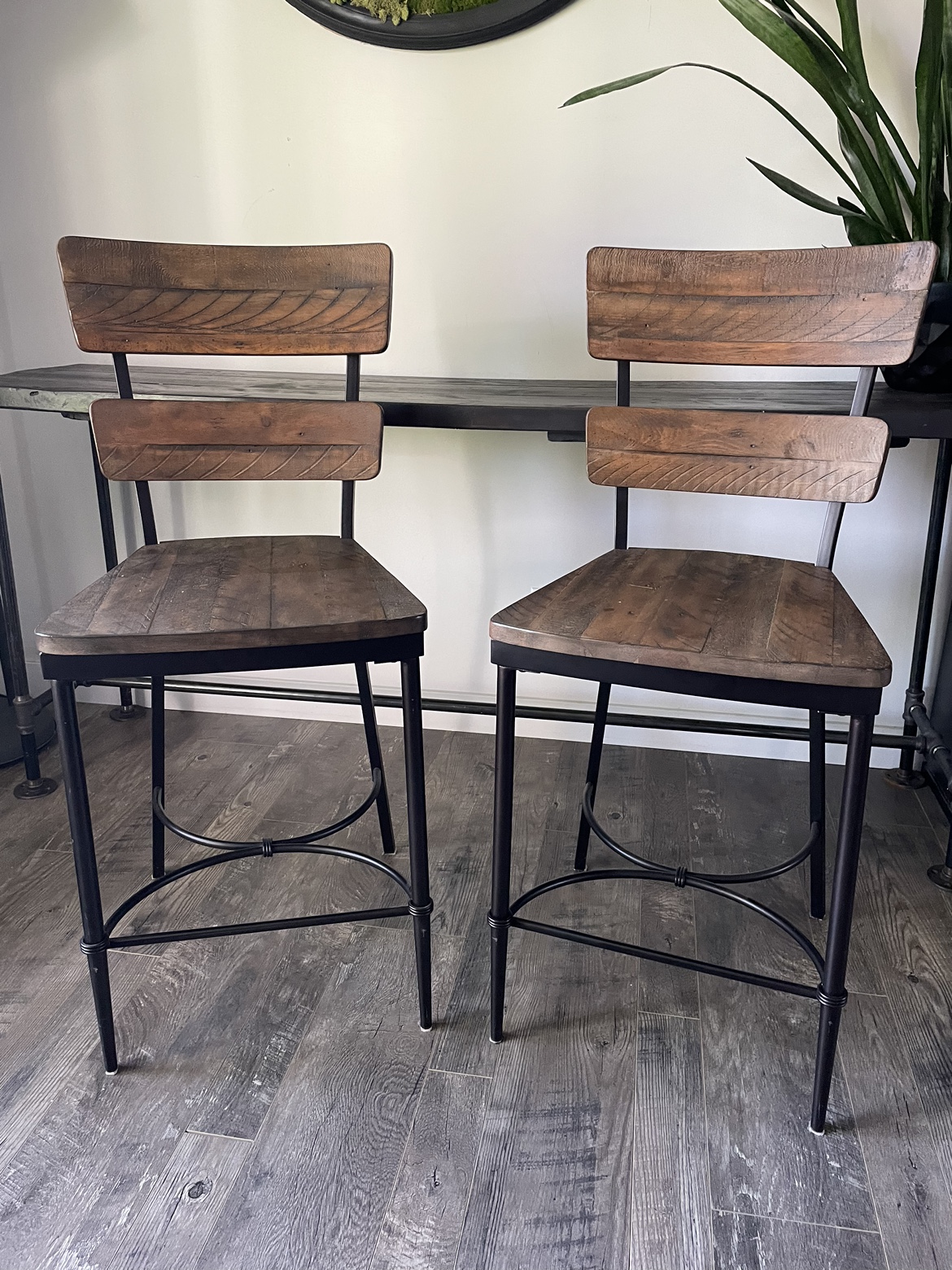 Industrial side table and chairs