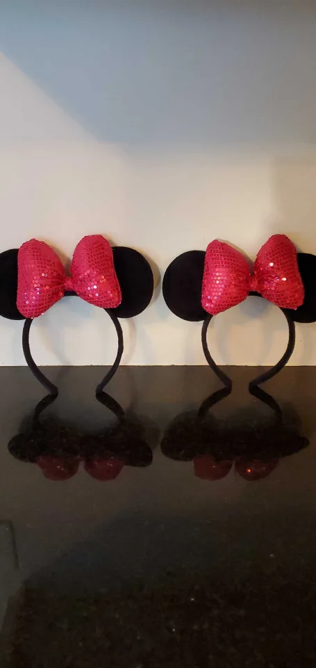 Pink Sequined Minnie Mouse Headbands x2 thumbnail