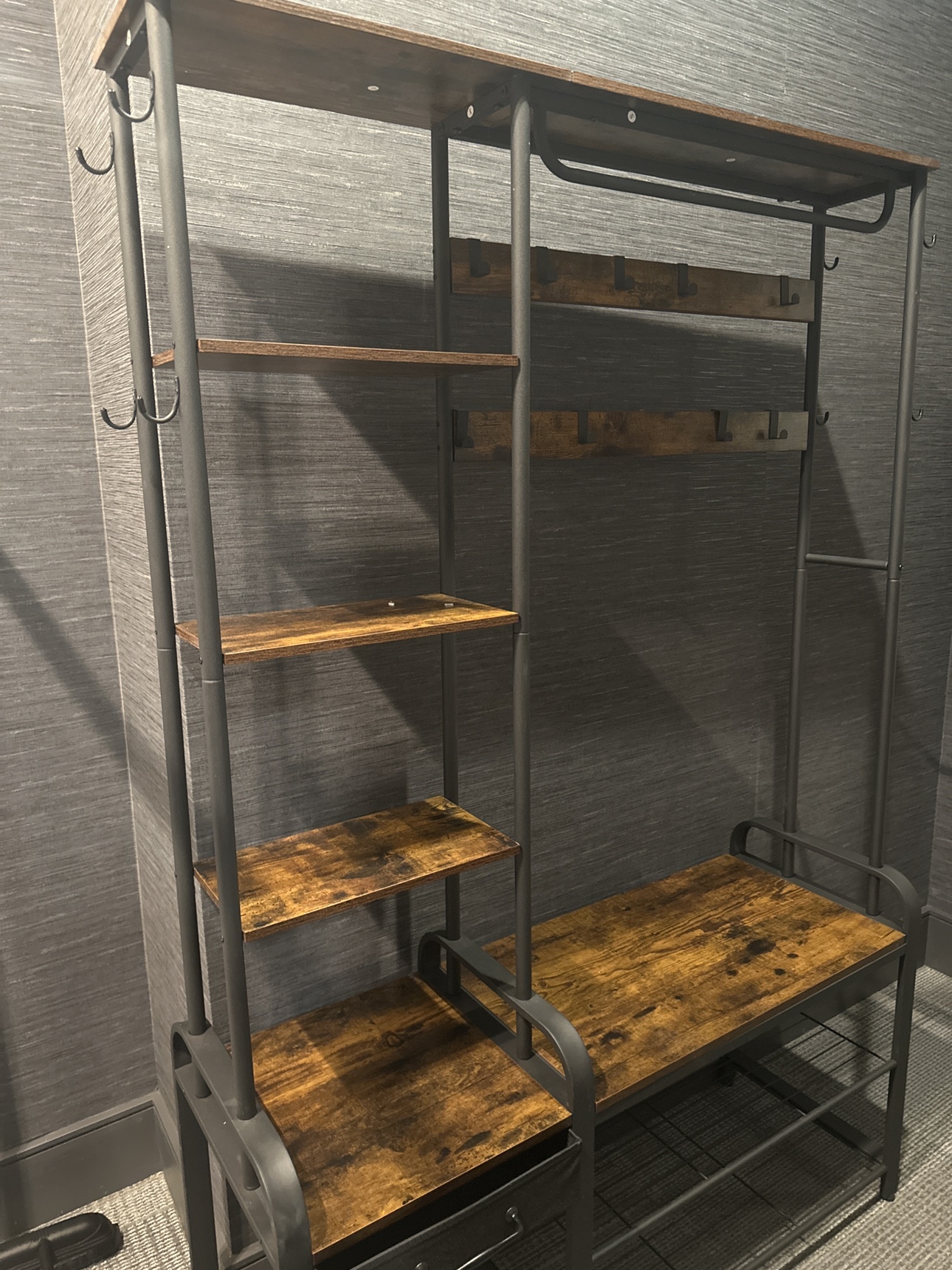 Coat Rack with Storage
