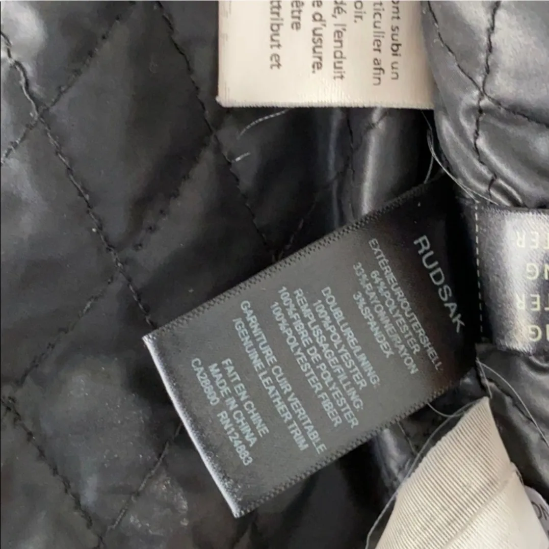 Rudsak Women's Black Leather Trim Coat image indicator(5)