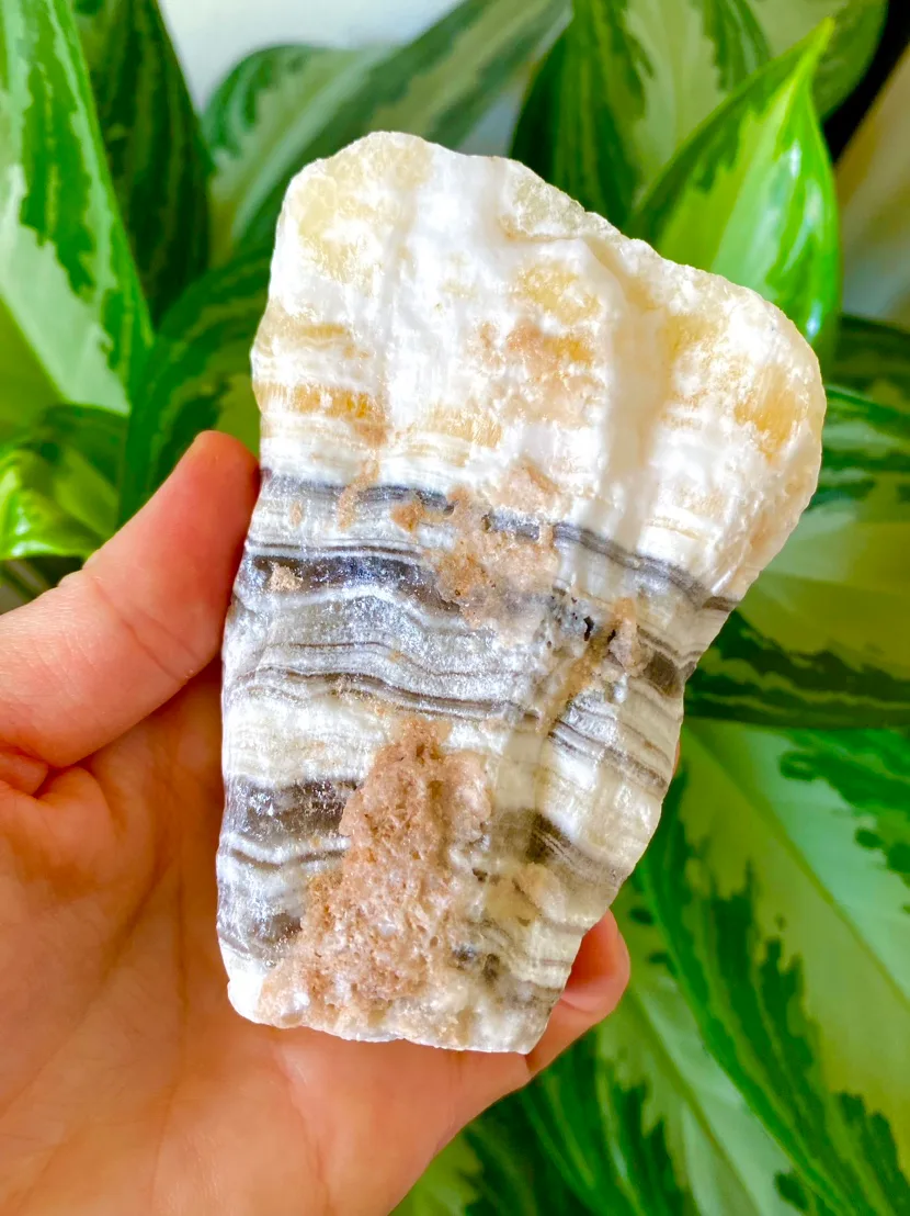 Banded Black Orange and White Calcite Crystal image indicator(8)