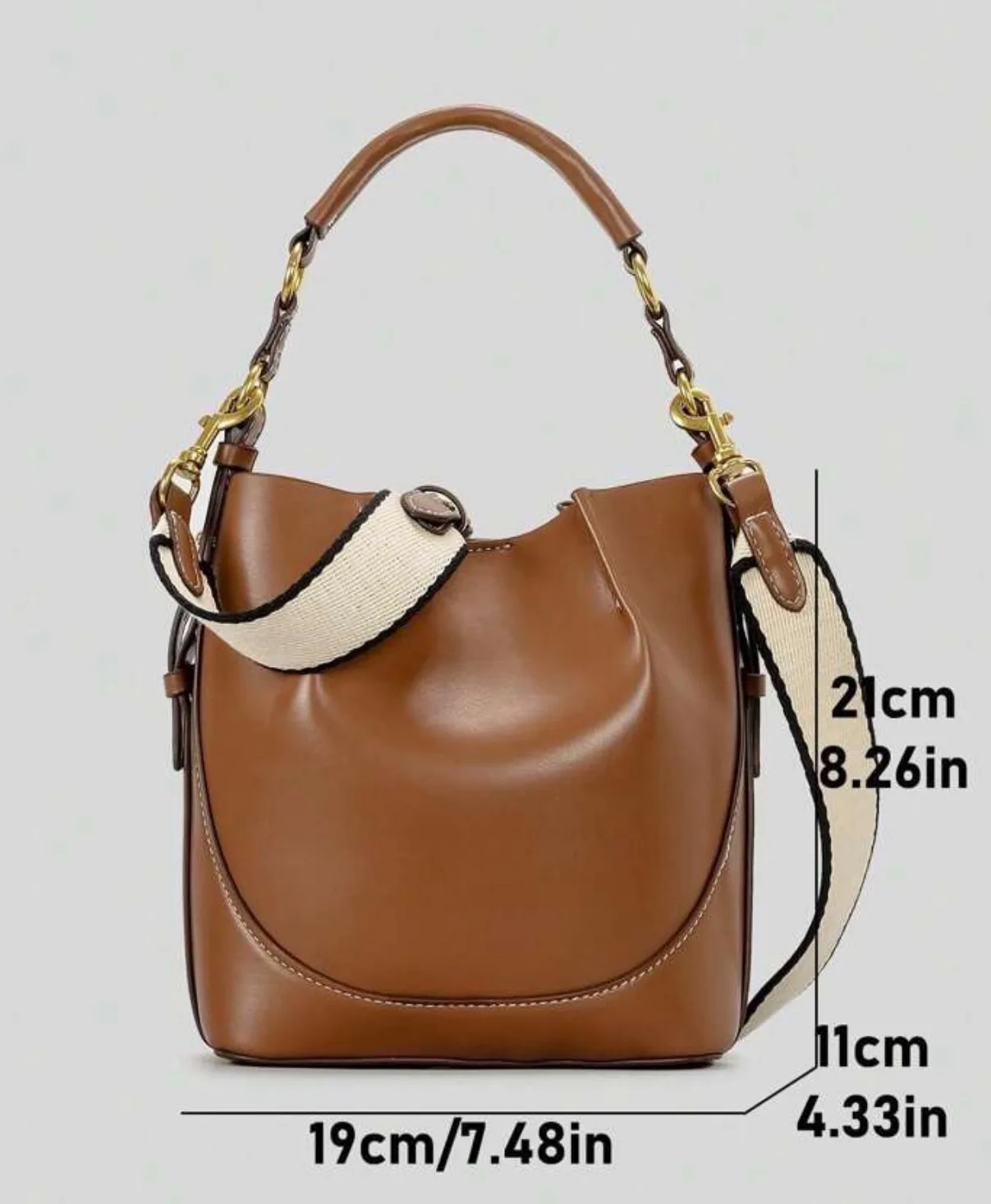 Brown Leather Bucket Bag image indicator(6)