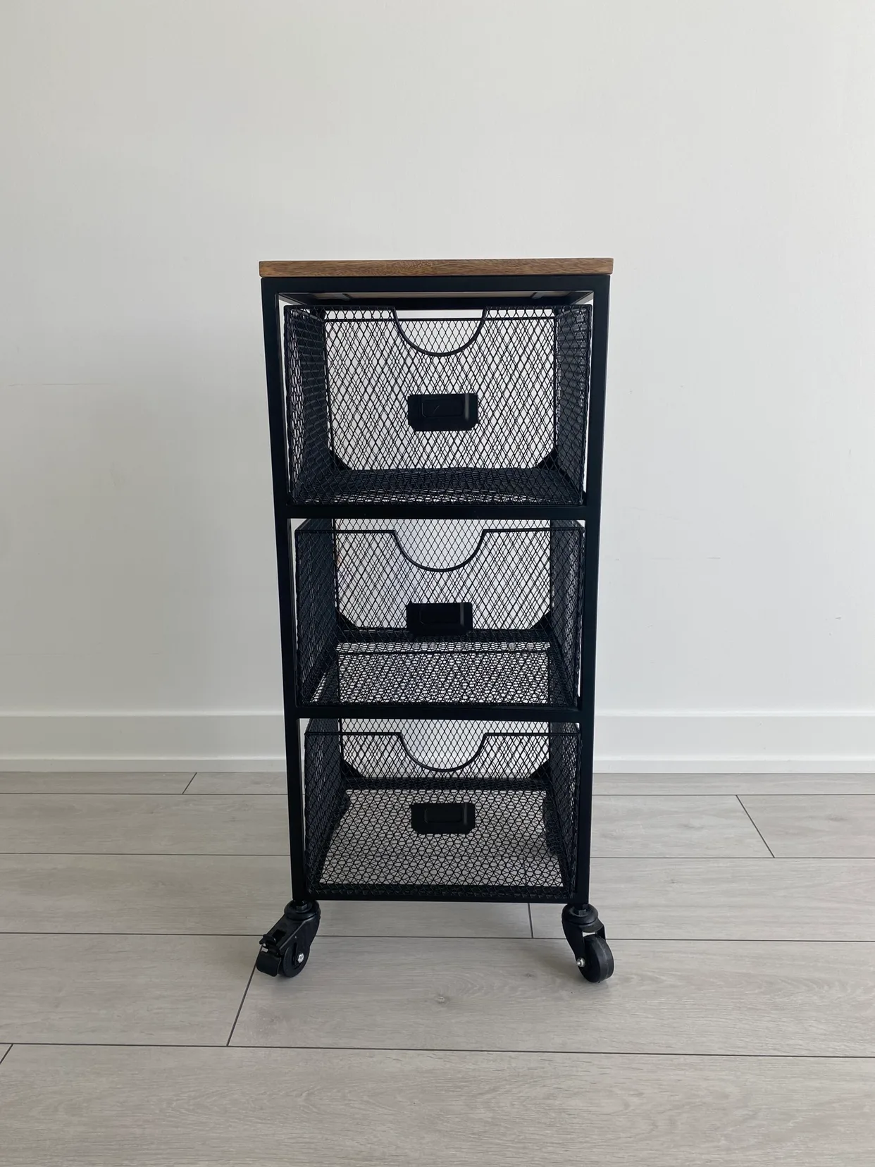 Black Rolling Storage Cart / organizer thumbnail