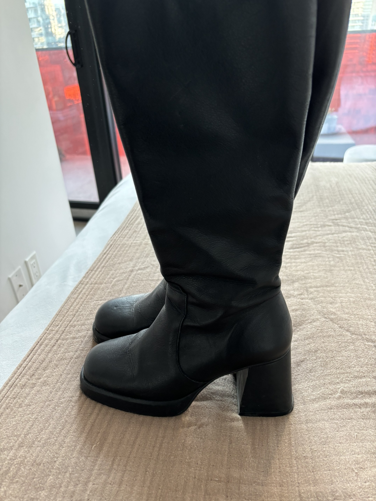 L’intervalle black Leather Knee High Boots - photo 2