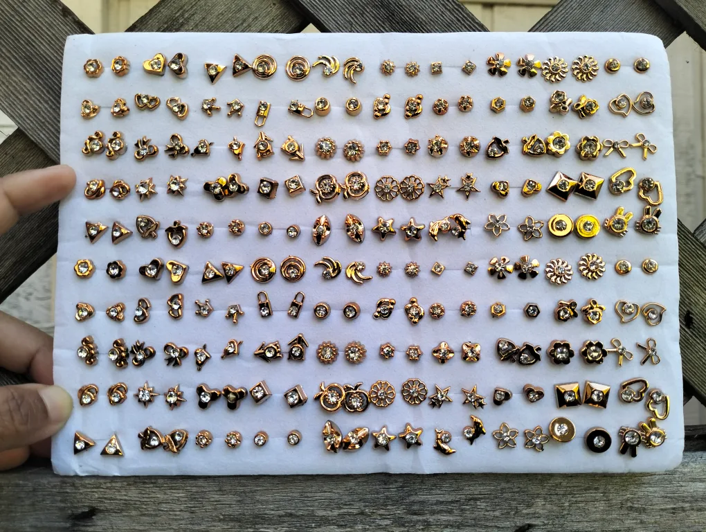 Gold Tone Earring Set (100 Pairs) thumbnail