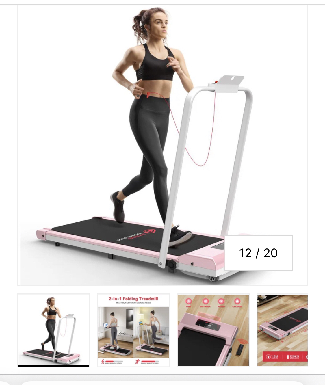 Compact folding treadmill