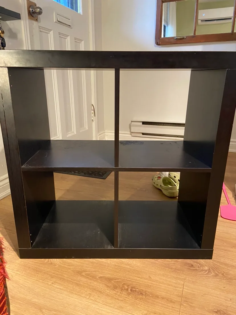 ***MUST GO MONDAY** IKEA Black 4 Cube Shelving Unit image indicator(2)