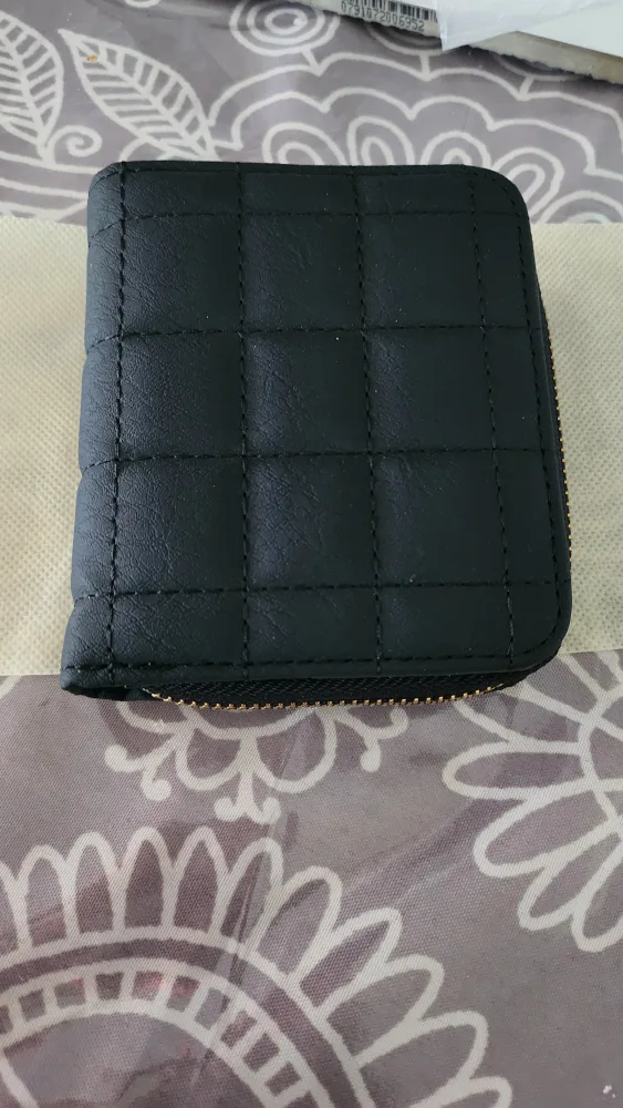 Black Quilted Zipper Wallet thumbnail