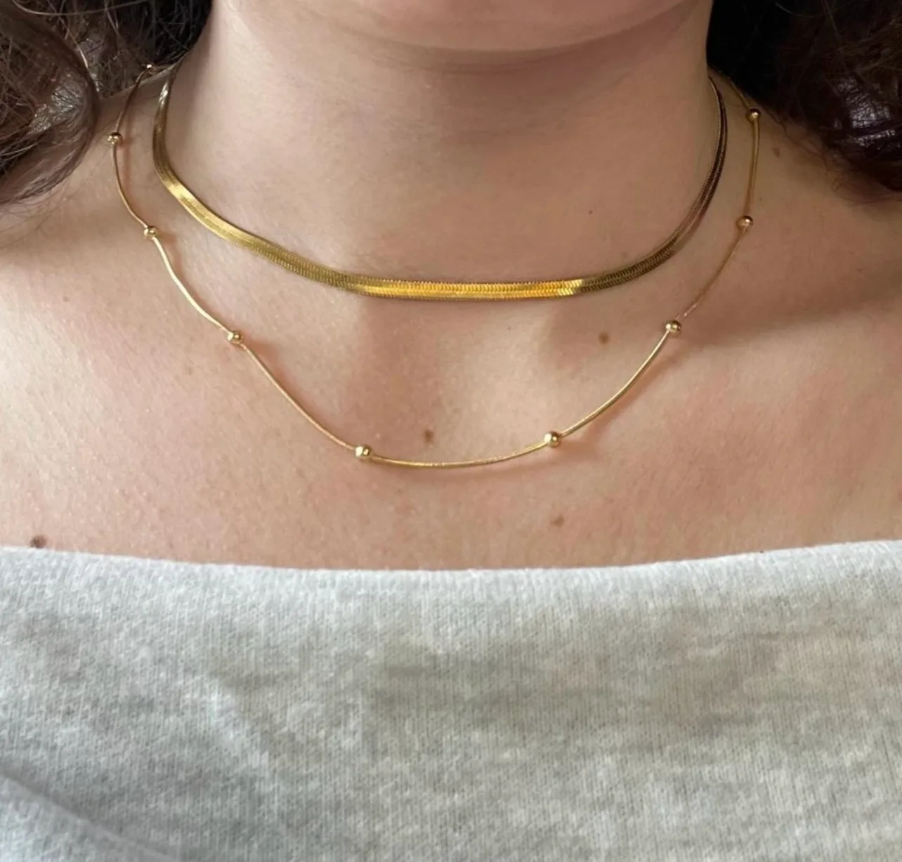 14k gold plated stainless steel necklace set - brand new image indicator(3)