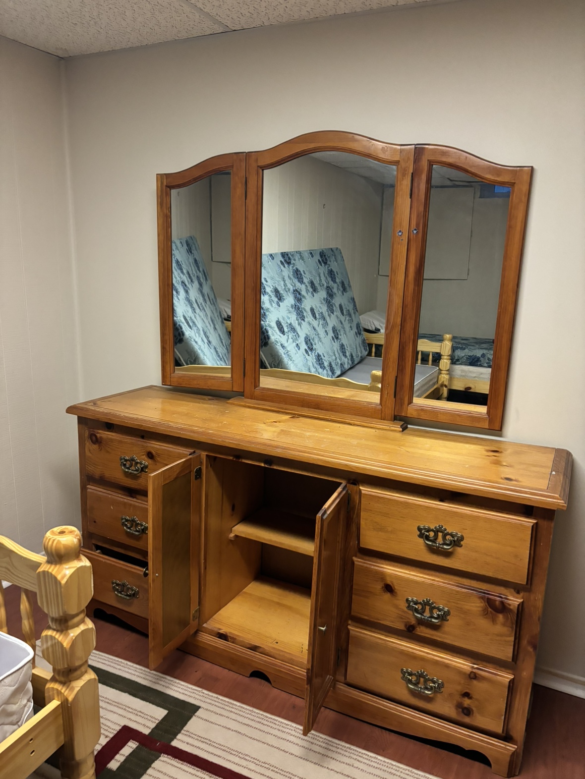 Pine Dresser with Mirror Pick up only - photo 2