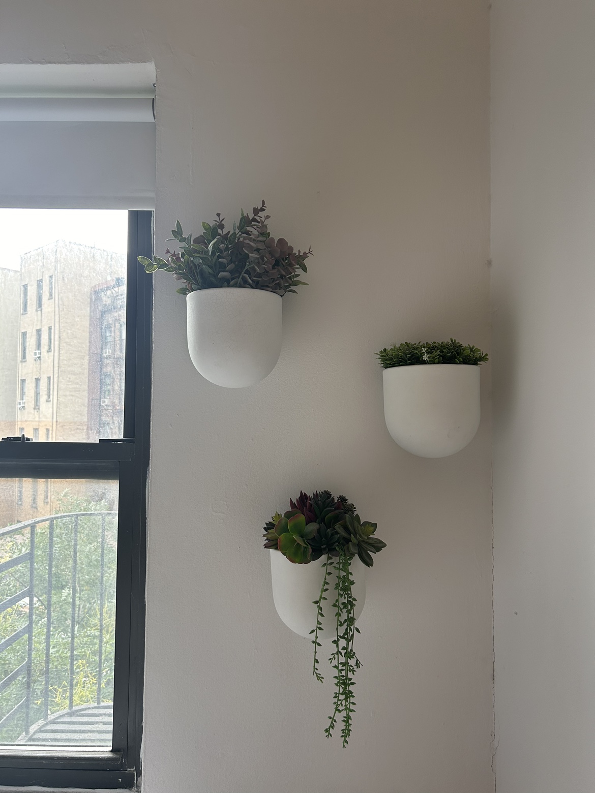 Set of 3 White Wall Planters (West Elm)