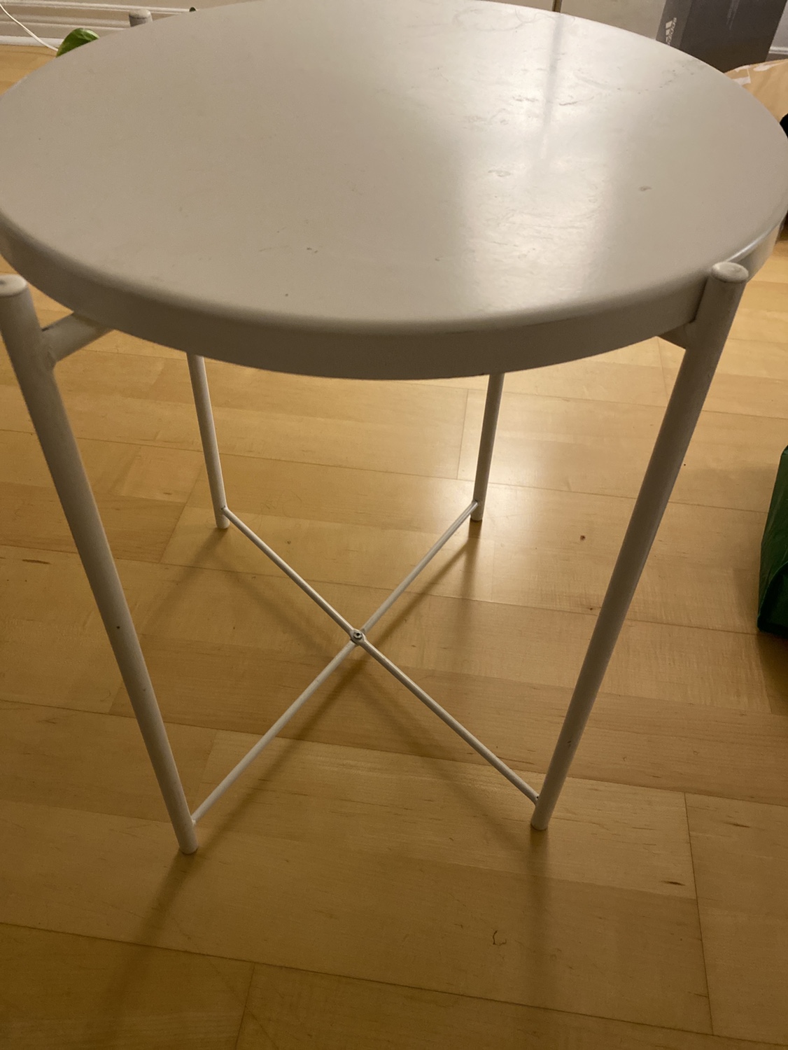 White IKEA Round Side Table 🧡