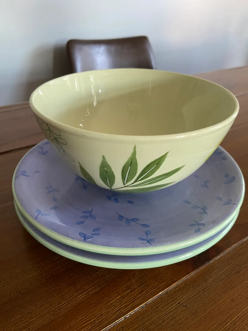 #freecycle Leaf Design Serving Bowl & Plates thumbnail